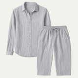The Cumberland Men’s Linen Shirt & Wide Leg Pants Set – Casual Beach Outfit