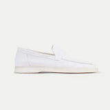 Classic Suede Loafer Pearl White